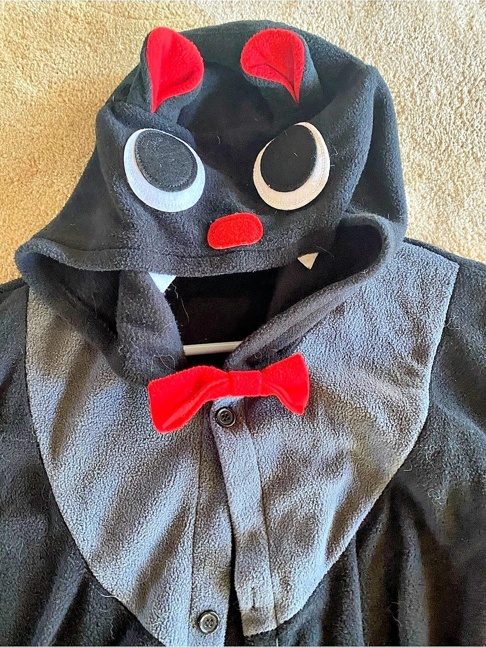 Bat Costume Black & Red Like New